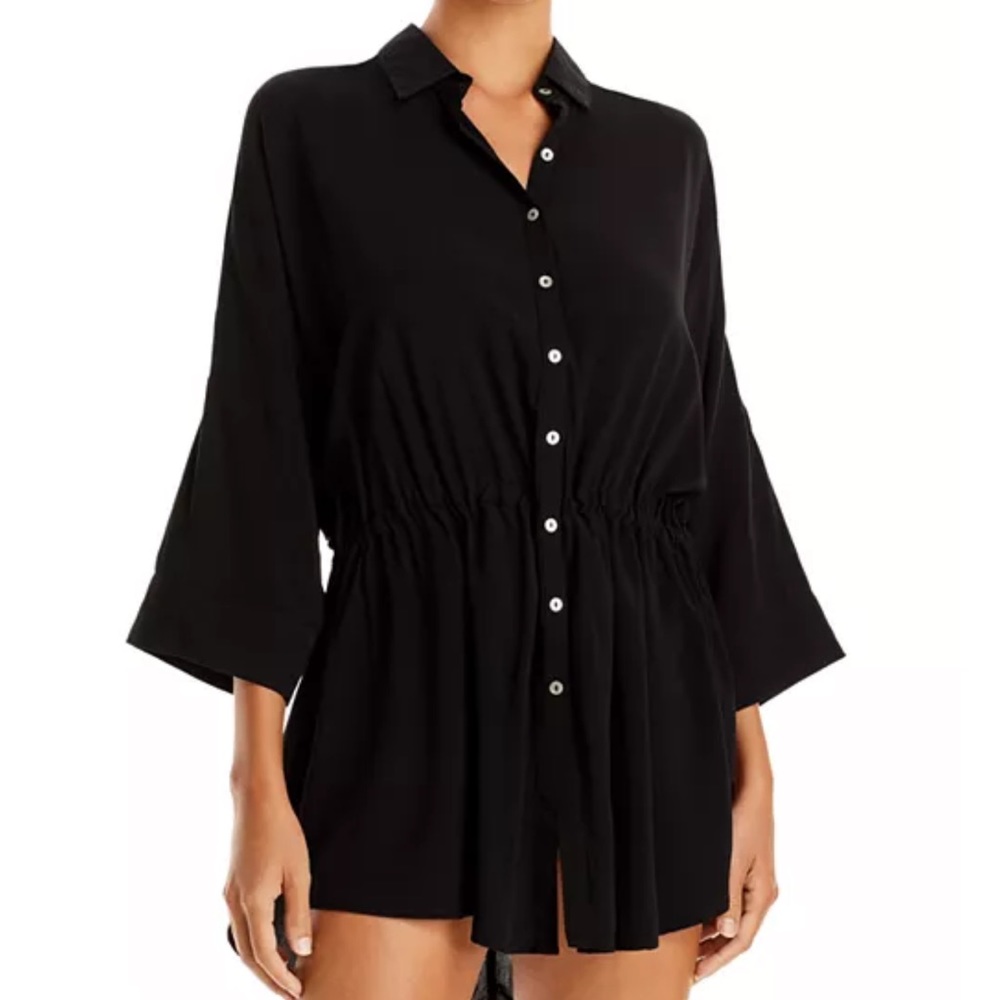 L*Space Pacifica Black Tunic Cover-up Top Sz M/L NWT